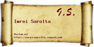 Imrei Sarolta névjegykártya